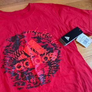 Adidas baseball splat Graphic T-Shirt top softball climalite red mens teen boys